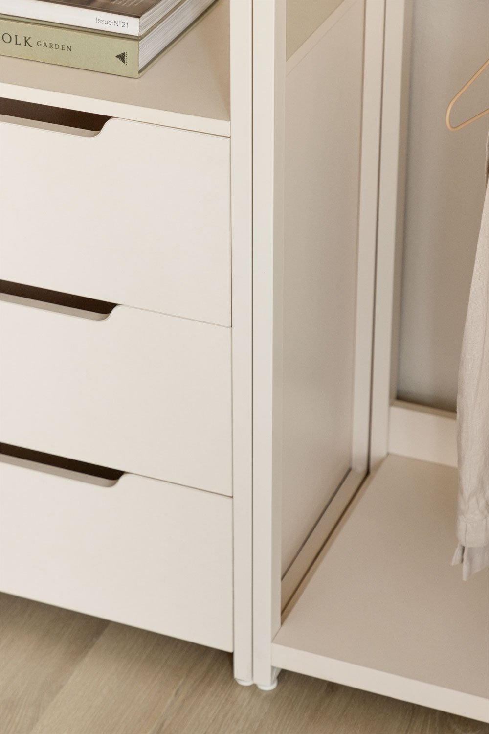 Velunis 2-piece open modular wardrobe with iron drawers, gallery image 2