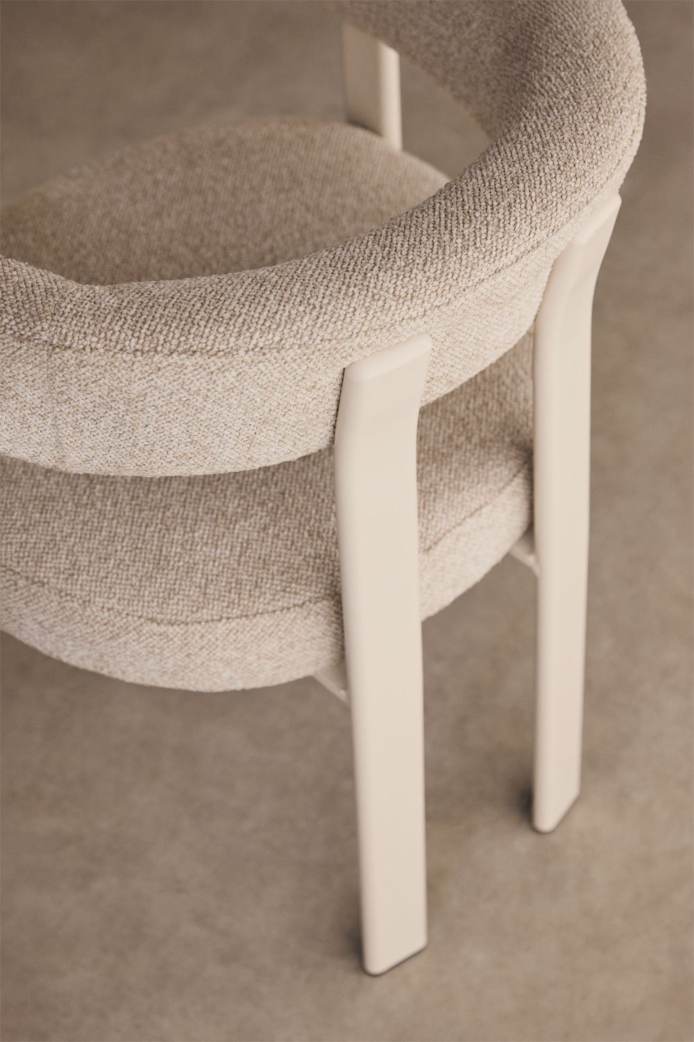 Jolie upholstered and iron dining chair with armrests, gallery image 2