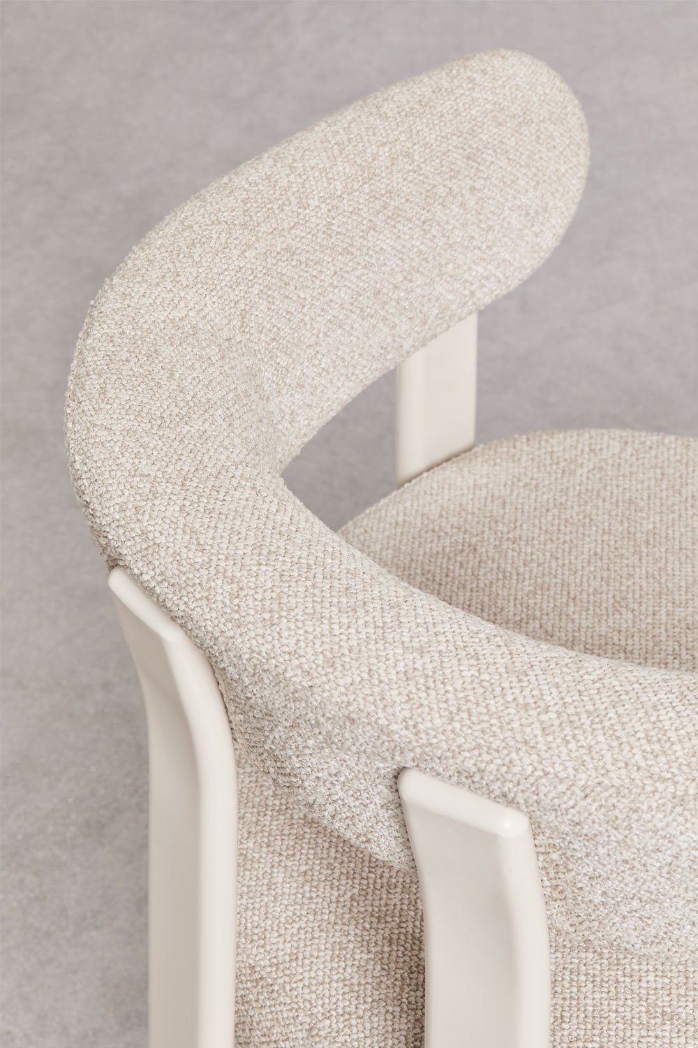 Pack of 2 upholstered dining chairs with armrests and iron frame Jolie, gallery image 7