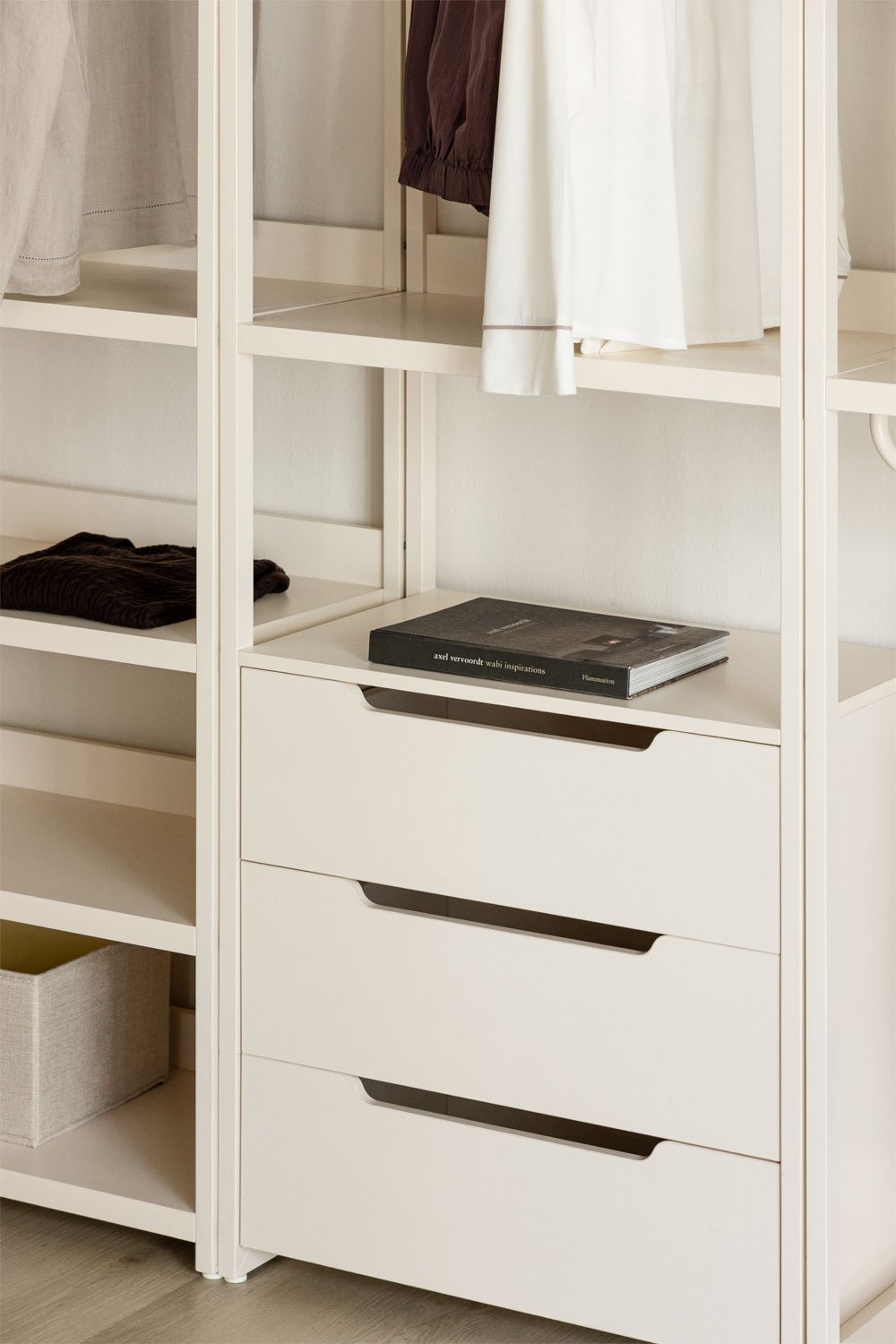 Velunis 4-piece open modular wardrobe with iron shelving, gallery image 2
