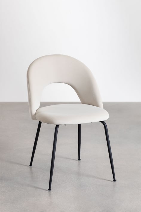 Glorys upholstered dining chair - Velvet Beige Cream