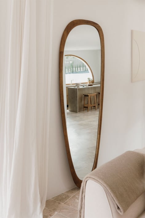 Oak wood wall mirror Arbidel