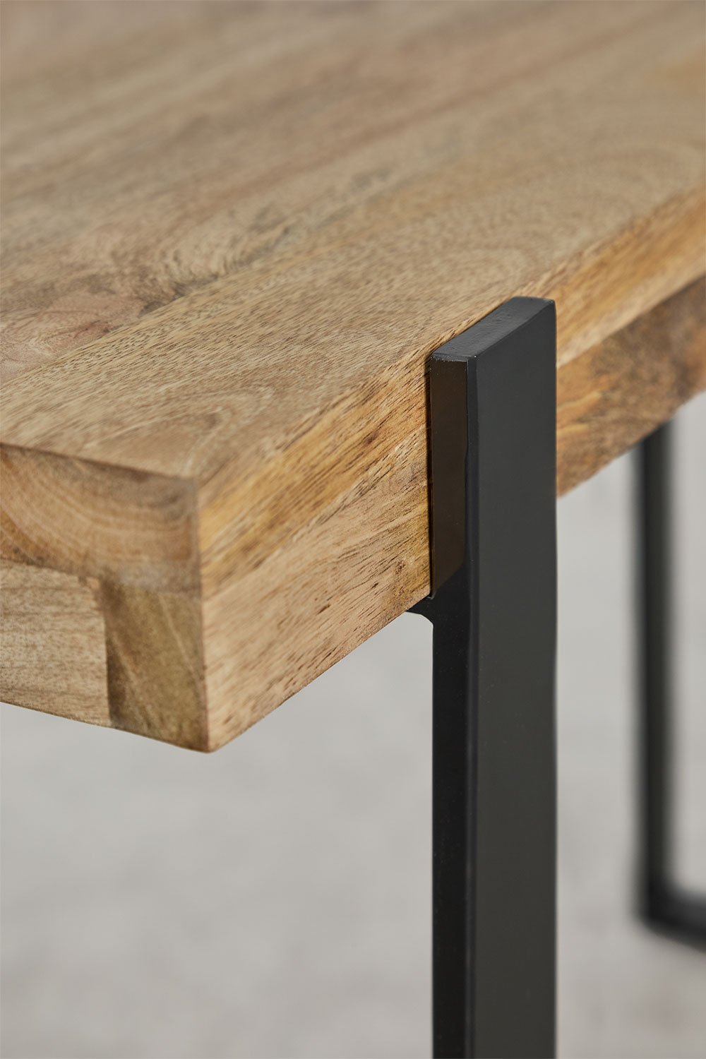 Kiren mango wood and iron hallway console table, gallery image 5