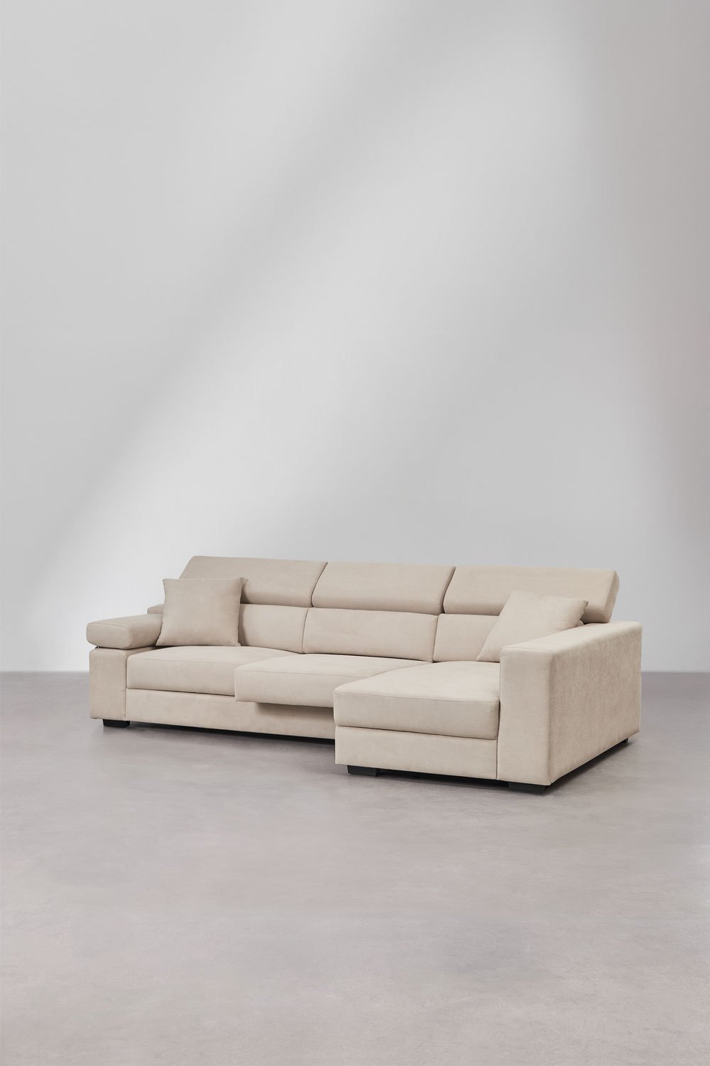 Right 3-seater chaise longue sofa with adjustable headrest and sliding seats Aramis , gallery image 9