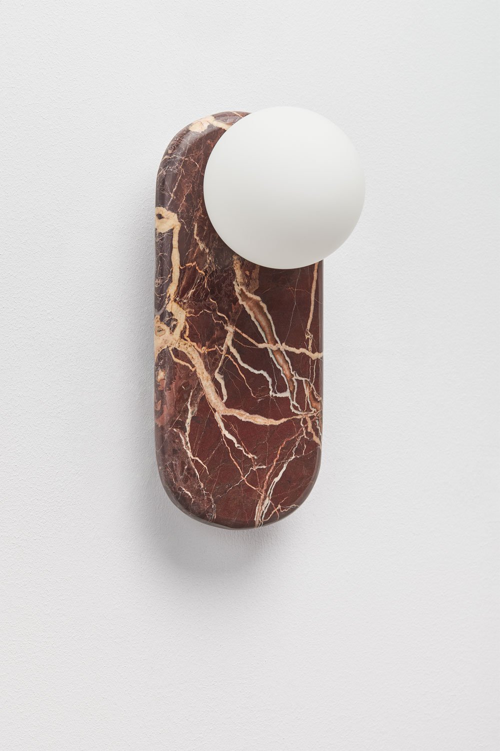 Hailey marble wall sconce with crystal ball, gallery image 1