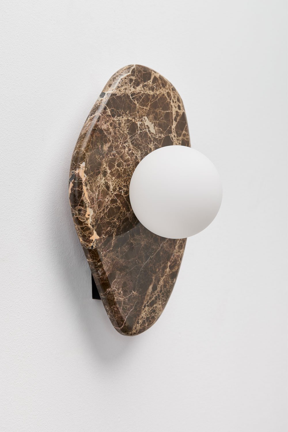 Conklin marble wall sconce with crystal ball, gallery image 3