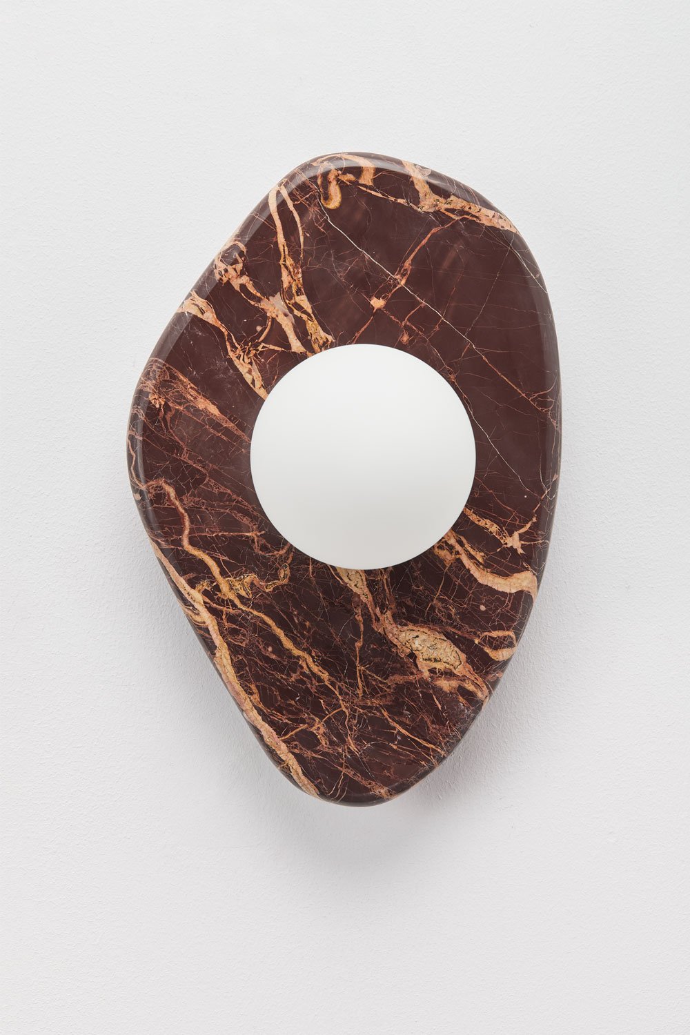 Conklin marble wall sconce with crystal ball, gallery image 4