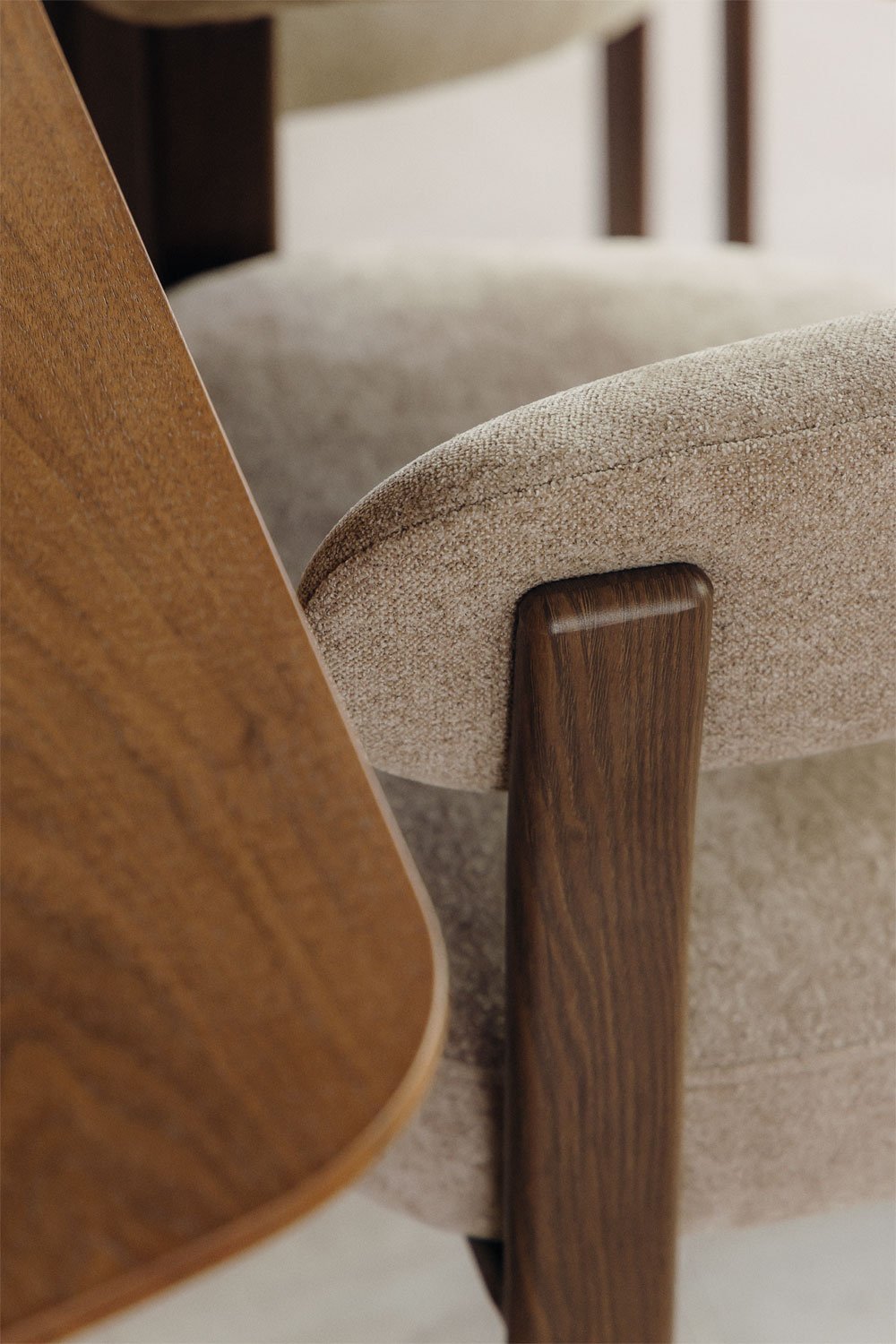 Jolie upholstered dining chair with armrests and iron frame, gallery image 2