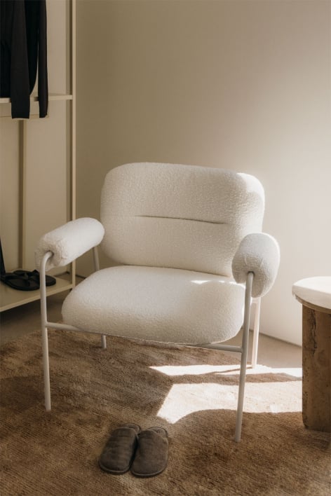 Hanko bouclé fabric armchair