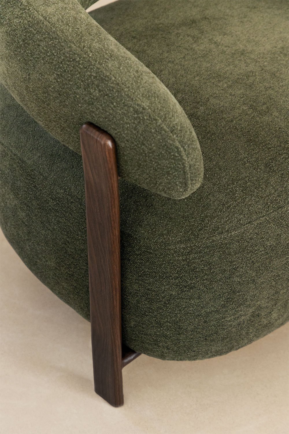 Chenille fabric and iron armchair Jolie, gallery image 2