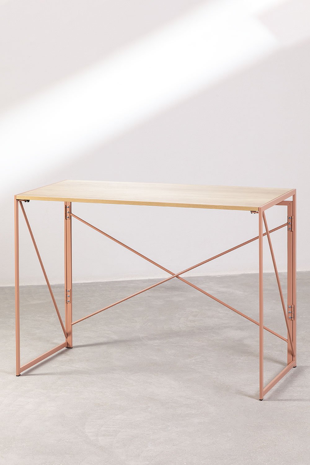 Andra foldable rectangular desk 100x50 cm in MDF and metal, gallery image 2