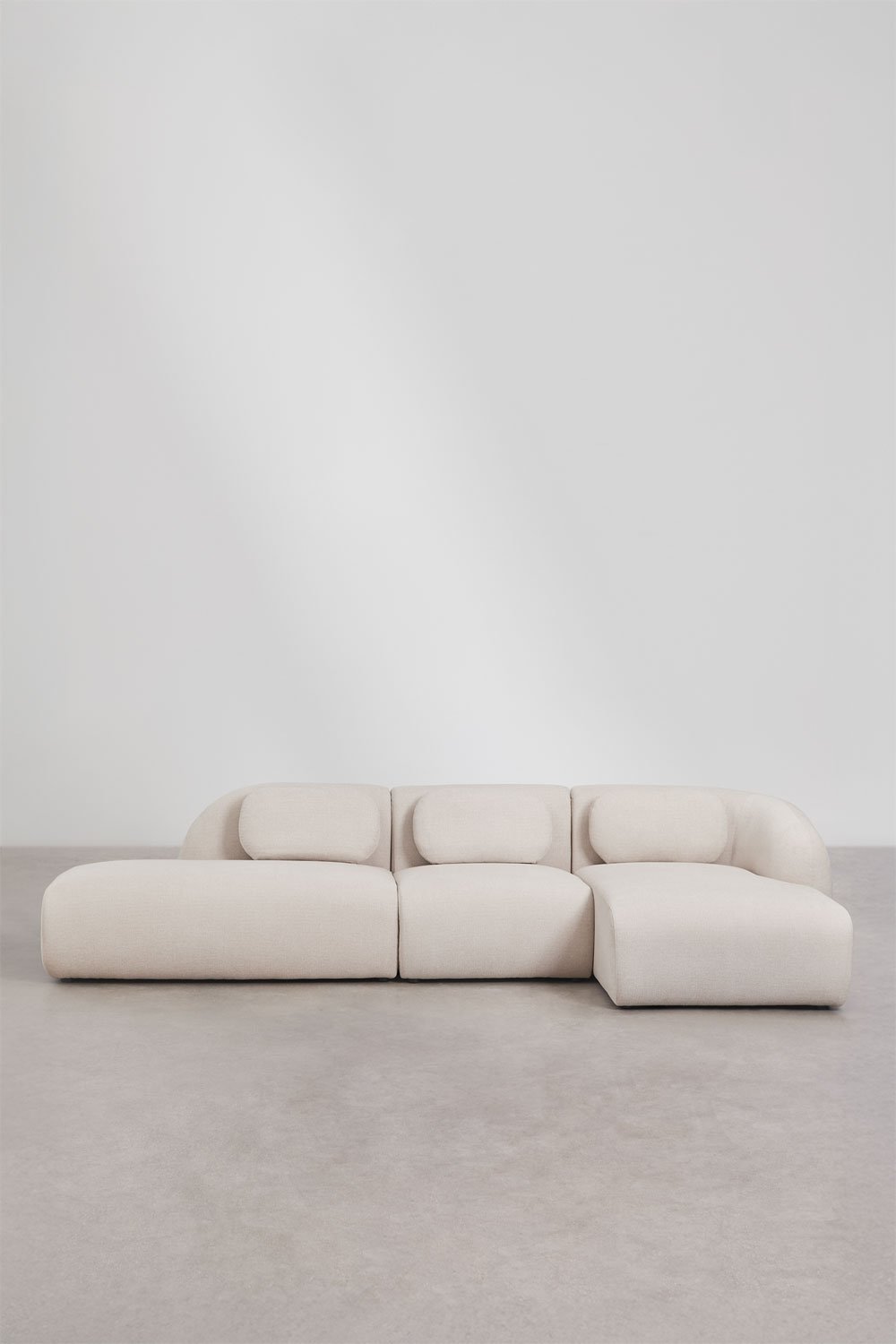 3-piece right modular chaise longue sofa with left divan in Coquette chenille, gallery image 5