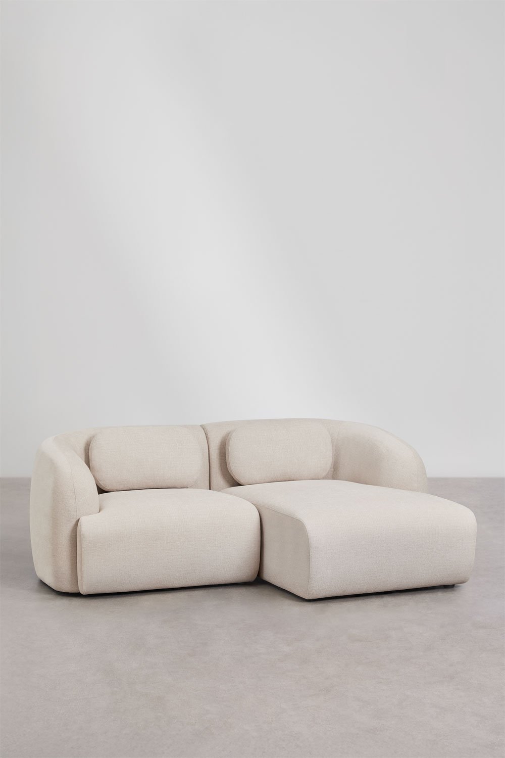 Right 2-piece modular chaise longue sofa in Coquette chenille, gallery image 3