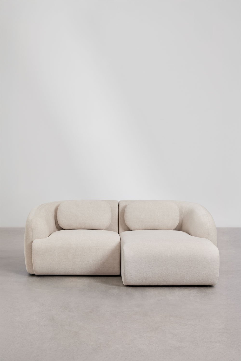 Right 2-piece modular chaise longue sofa in Coquette chenille, gallery image 5