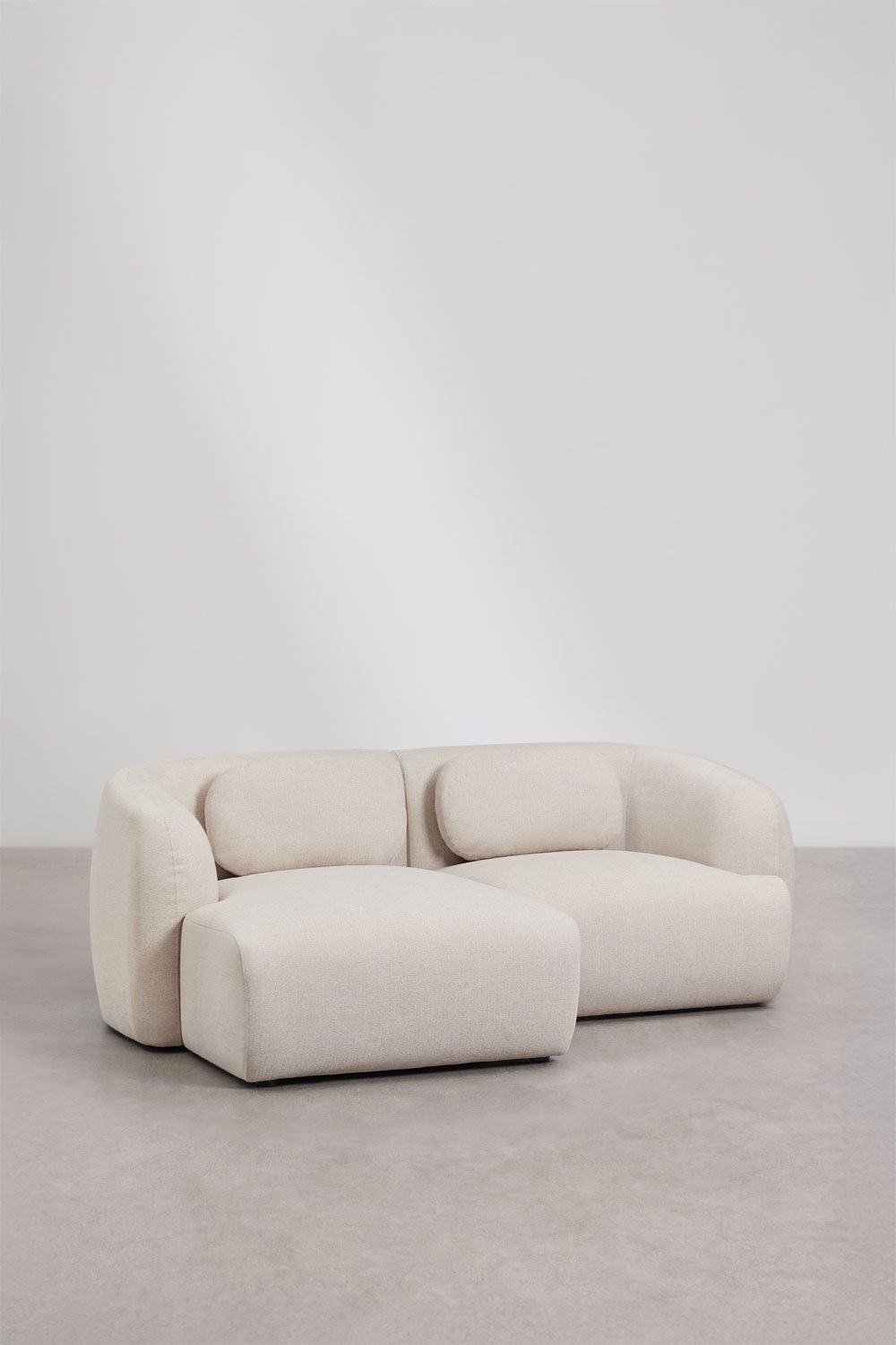 Left modular 2-piece chaise longue sofa in Coquette chenille, gallery image 3