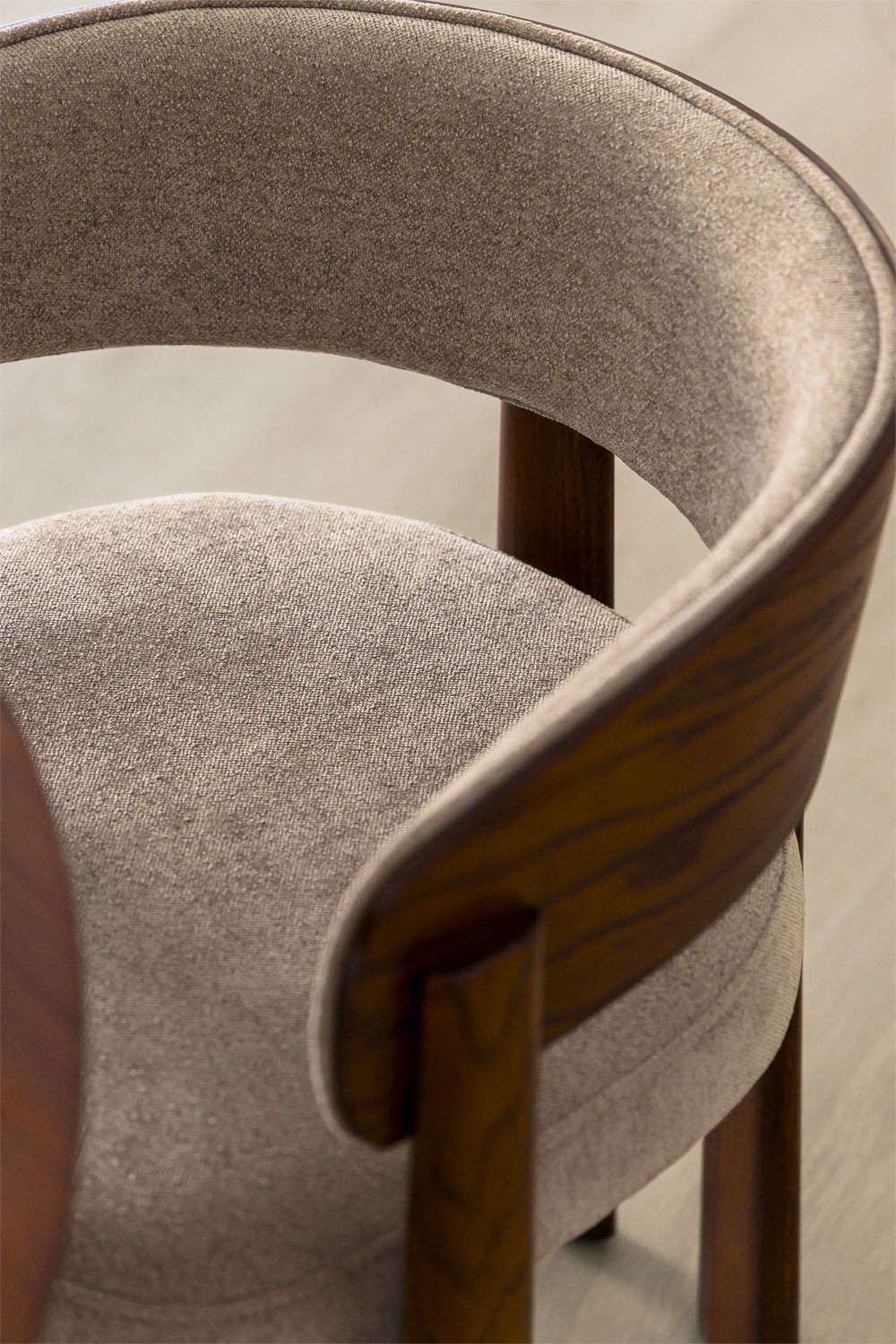 Olea upholstered oak wood dining chair, gallery image 2