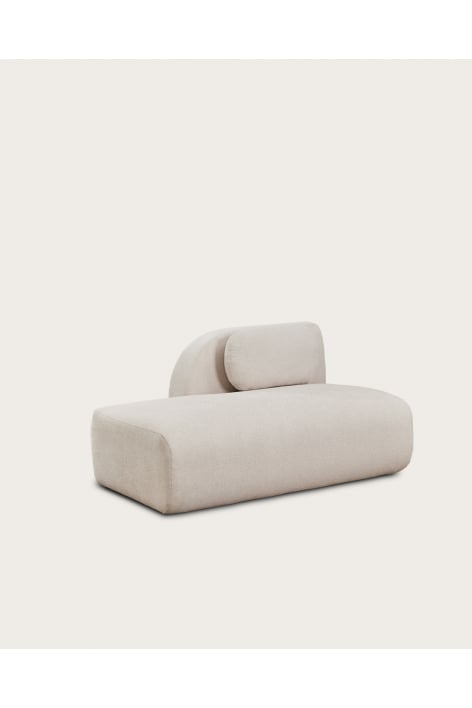 Left chaise module for Coquette modular sofa in chenille