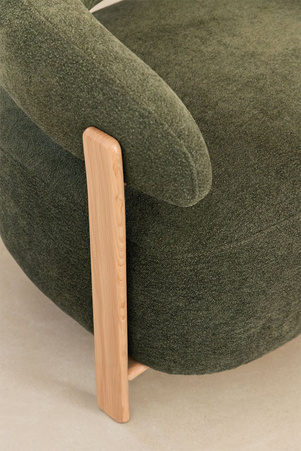 Chenille fabric and iron armchair Jolie, gallery image 2