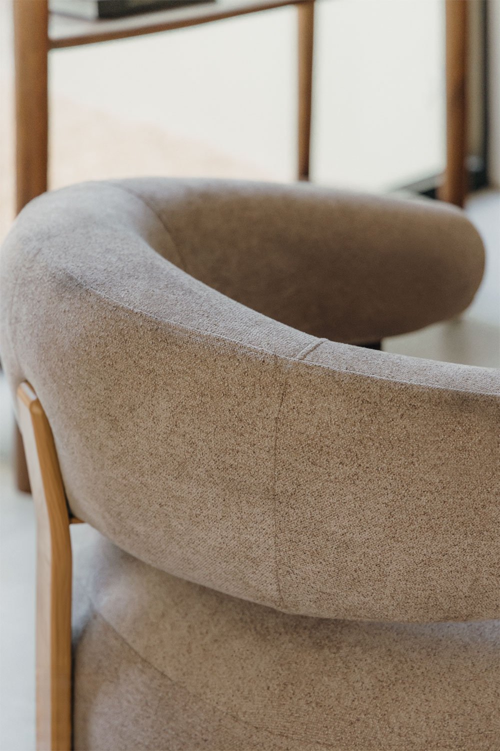 Pack of 2 armchairs in chenille fabric and iron Jolie, gallery image 2