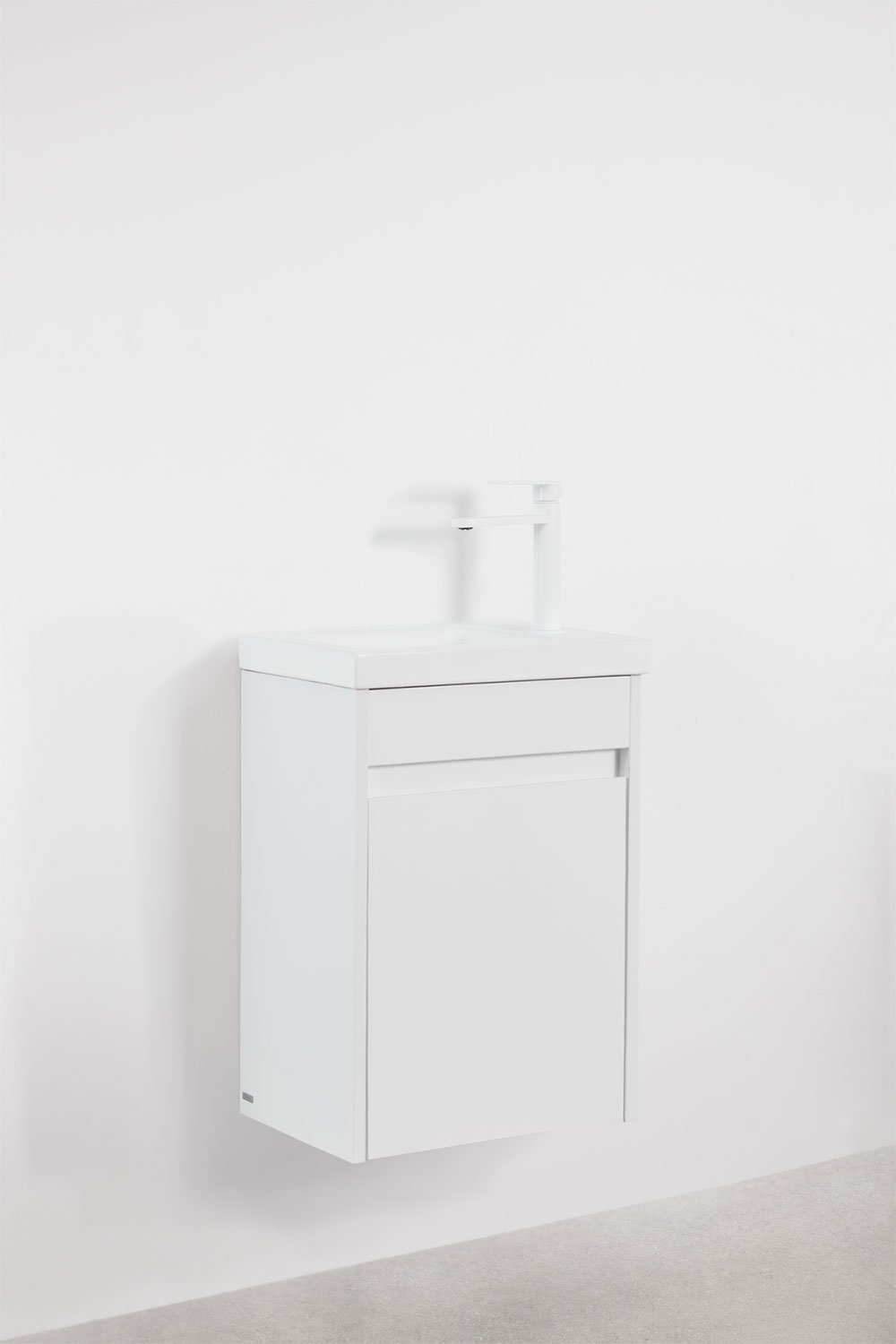 Narek suspended wooden bathroom furniture set with integrated sink, gallery image 3