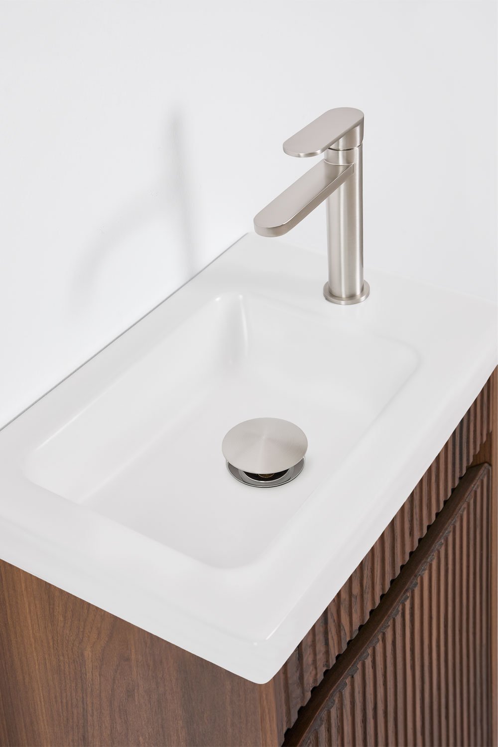 Suspended wooden bathroom furniture set with integrated sink Narek, gallery image 3