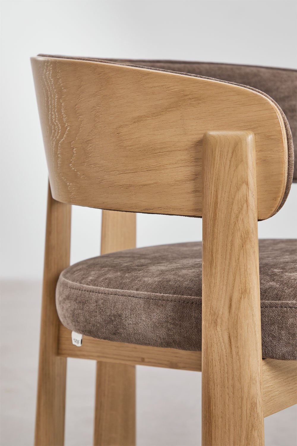 Olea upholstered oak wood dining chair, gallery image 7