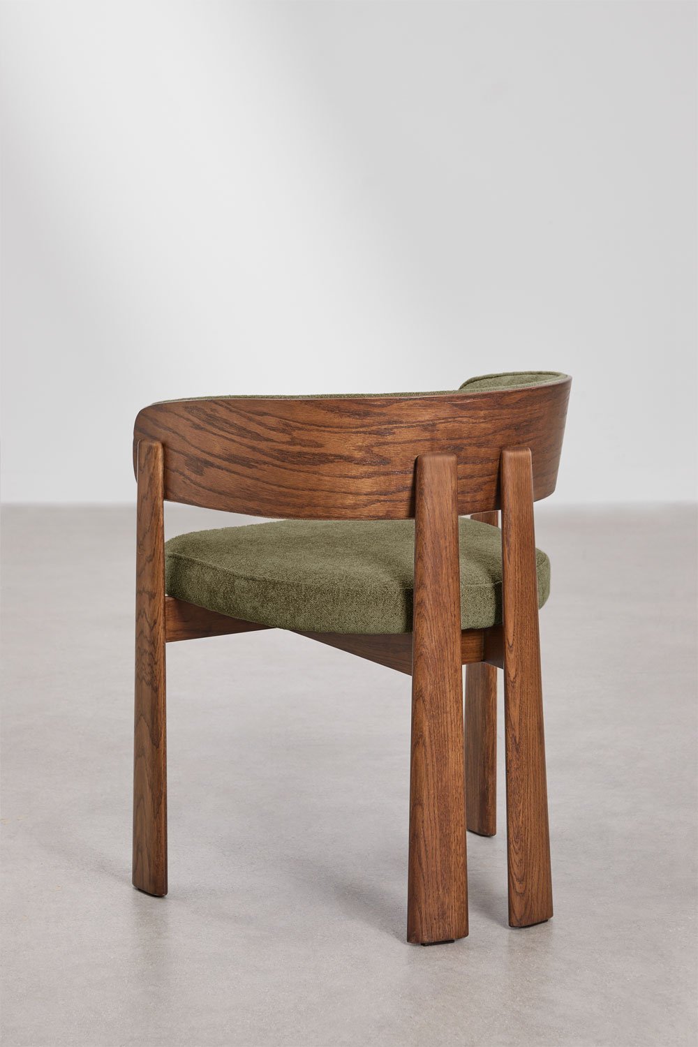 Pack of 2 upholstered dining chairs with armrests and oak wood Olea, gallery image 6