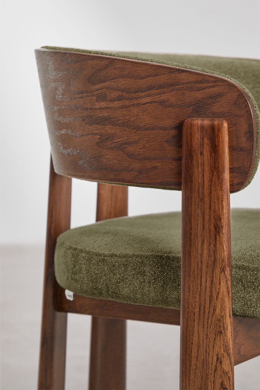 Pack of 4 upholstered dining chairs with armrests and oak wood Olea, gallery image 7