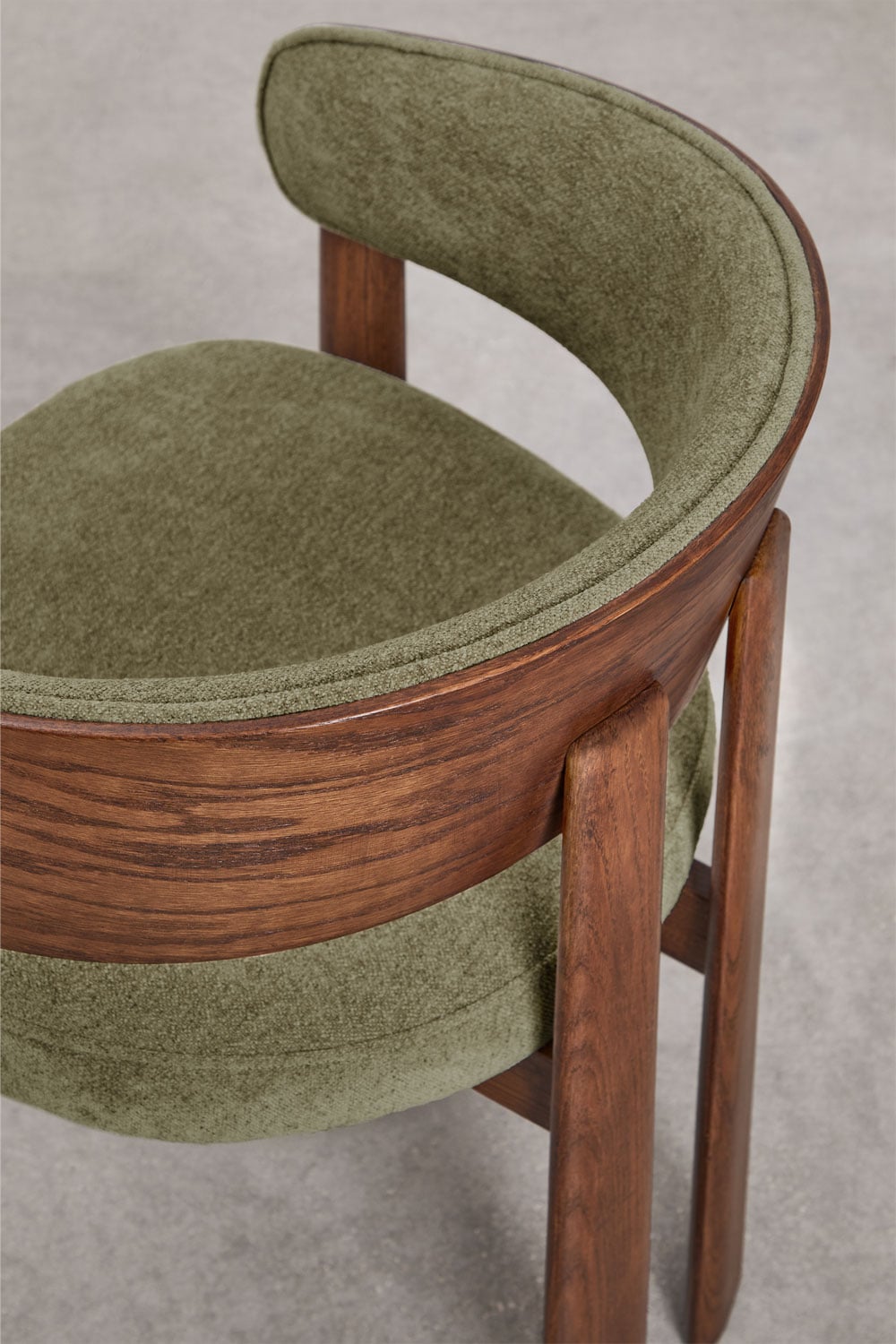 Pack of 4 upholstered dining chairs with armrests and oak wood Olea, gallery image 8