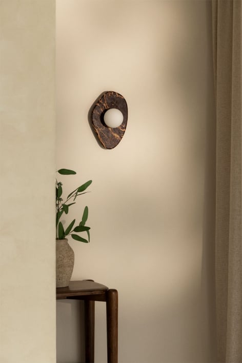 Conklin marble wall sconce with crystal ball