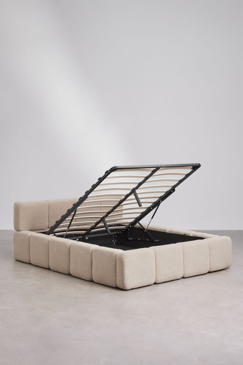 Upholstered bed with lift-up storage base Jolcem, gallery image 4