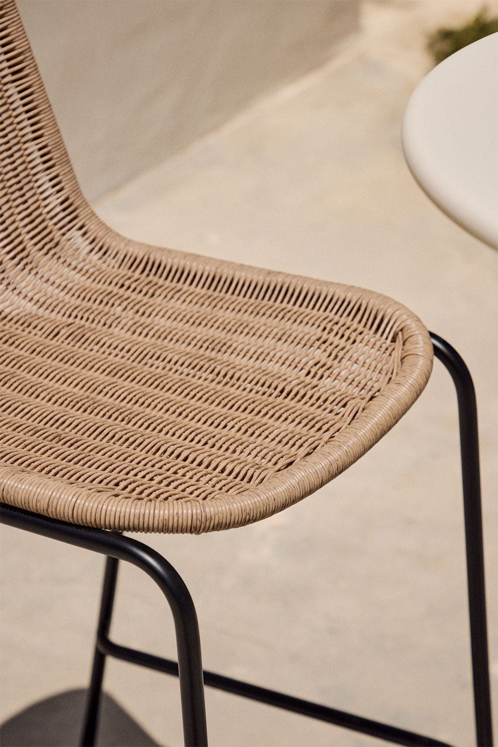 Stackable high garden stool in synthetic rattan Reiven, gallery image 2