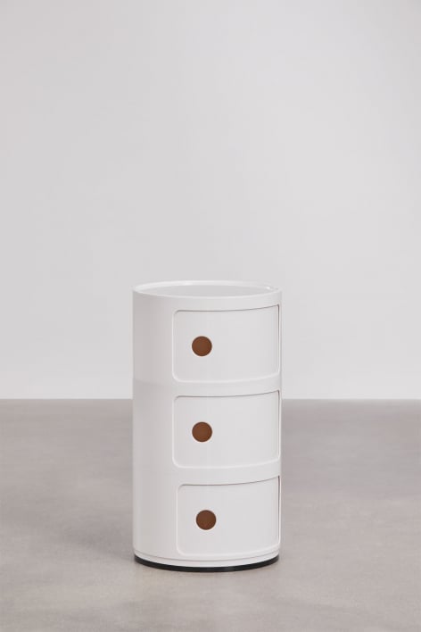 Pack of 2 round bedside tables with shelves Babel
