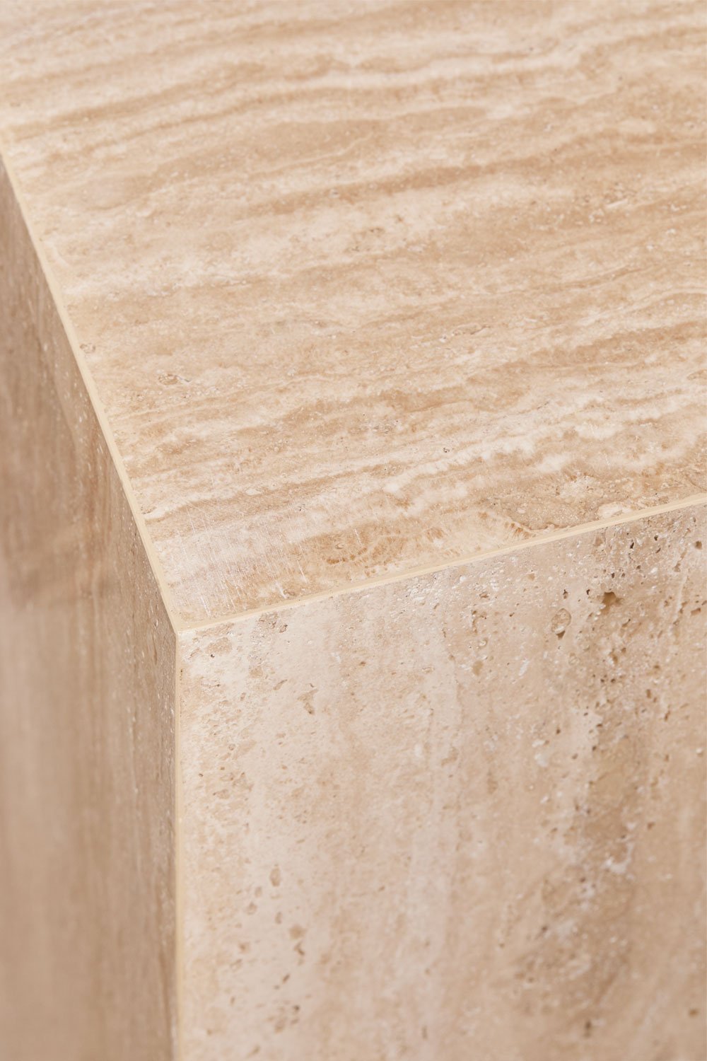 Square side table 35x35 cm in natural Aluret stone, gallery image 5