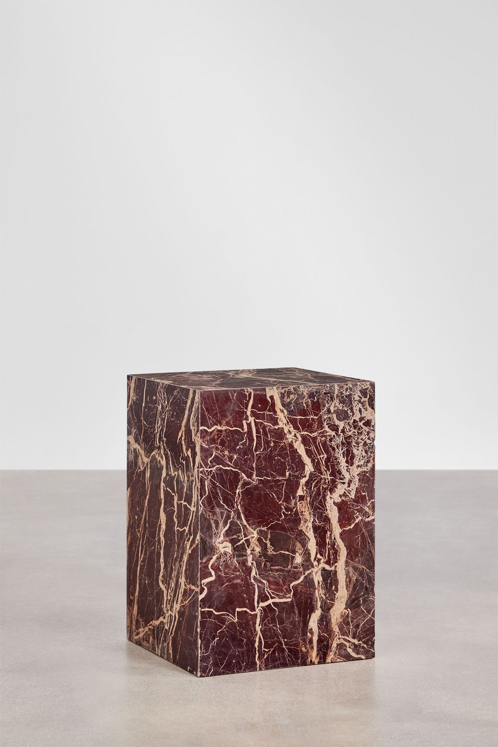 Square side table 35x35 cm in natural Aluret stone, gallery image 3