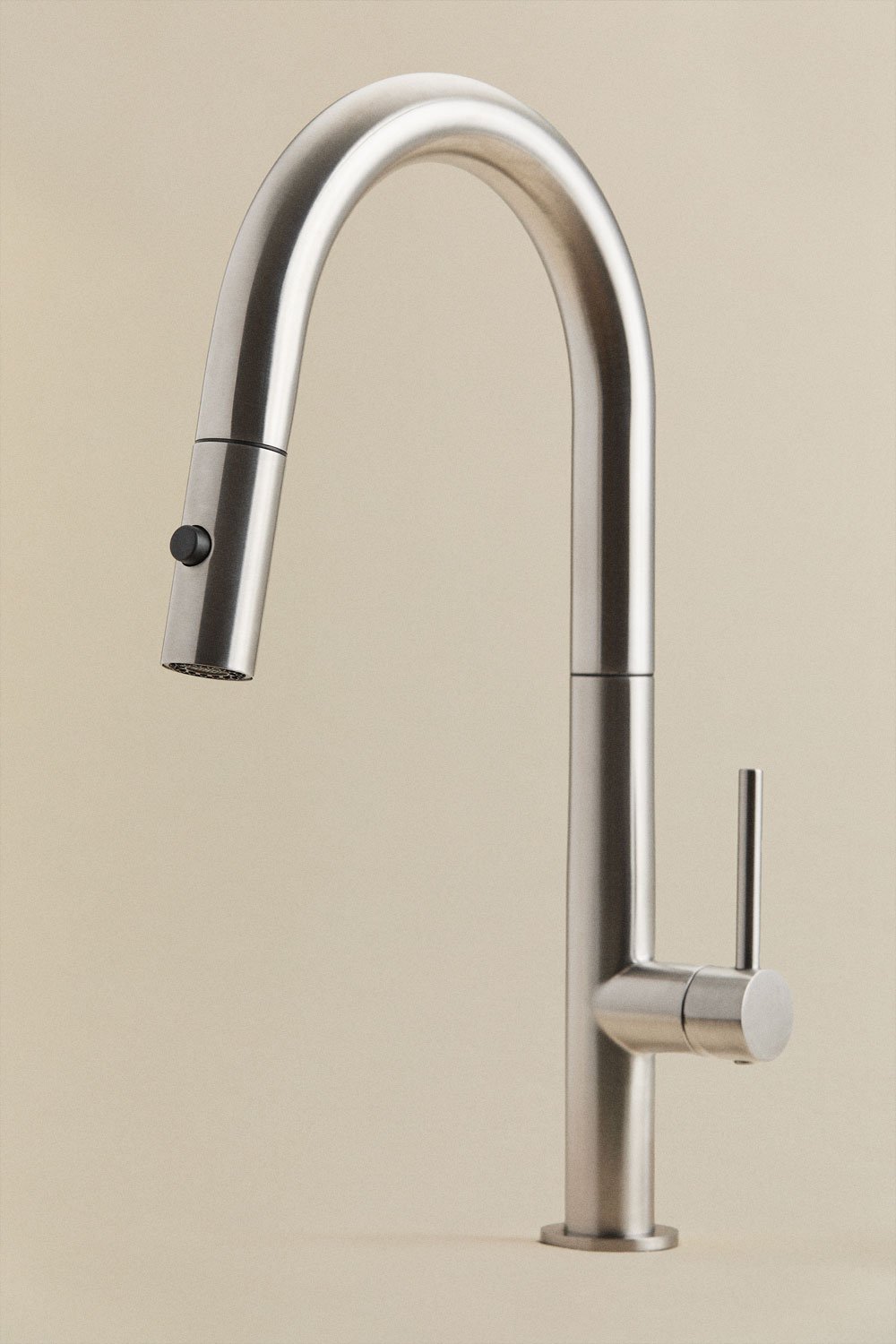 Eryne kitchen faucet with high pull-out spout in stainless steel, gallery image 2