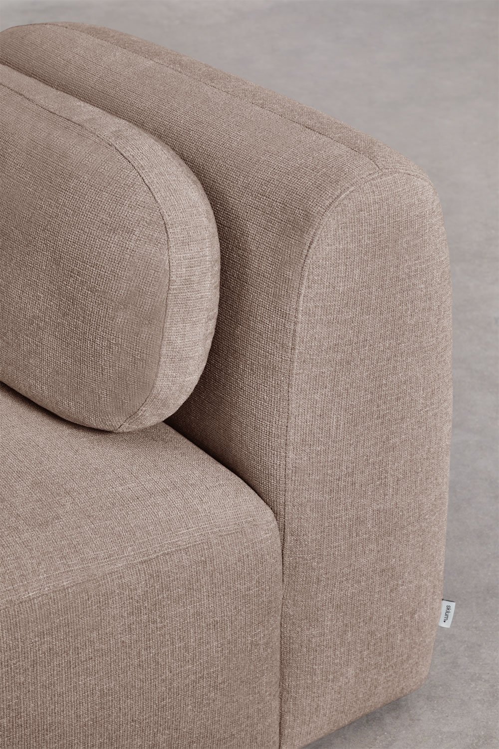 Left chaise module for Coquette modular sofa in chenille, gallery image 2