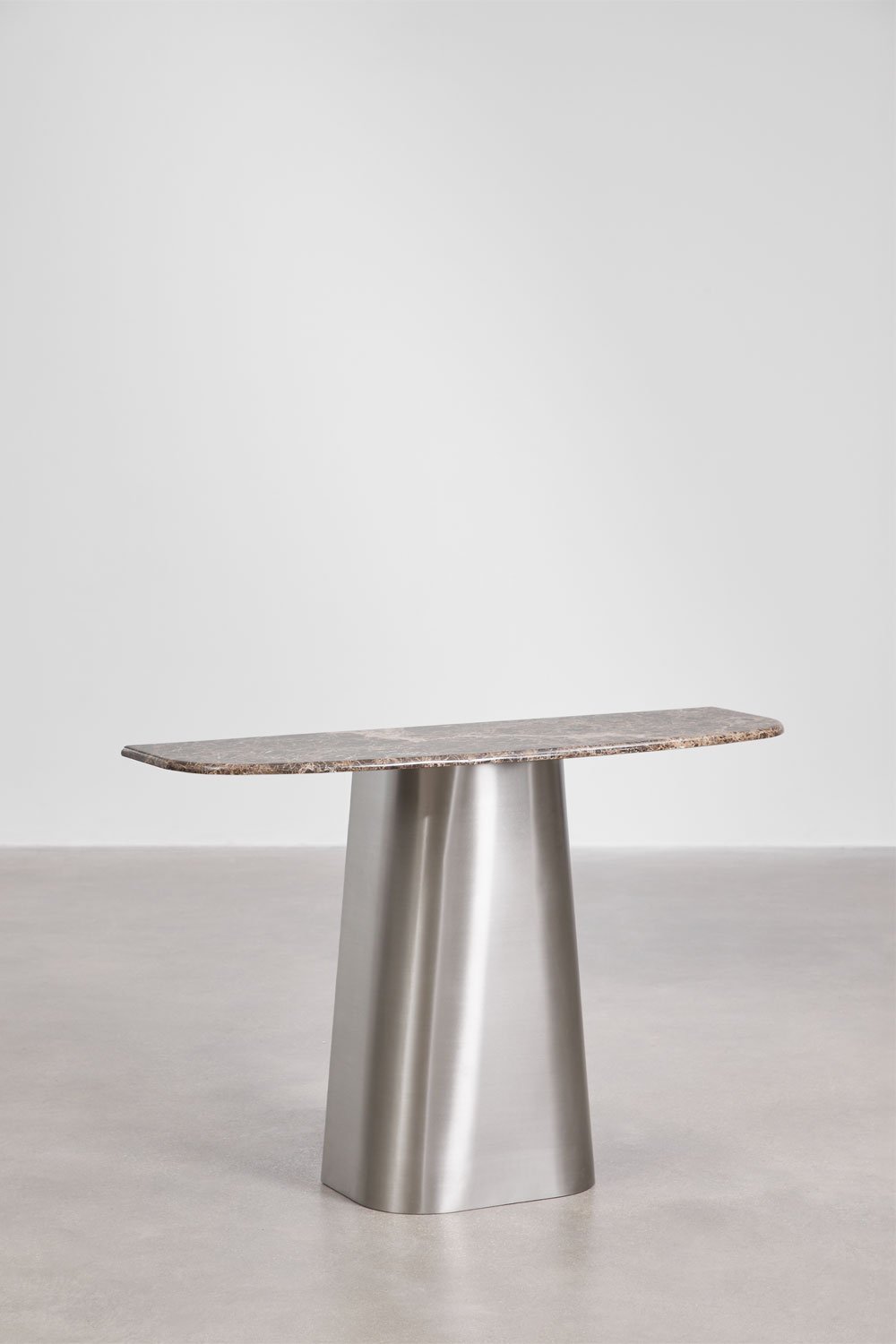 Moreila 120x40 cm natural stone and stainless steel hallway console table, gallery image 4