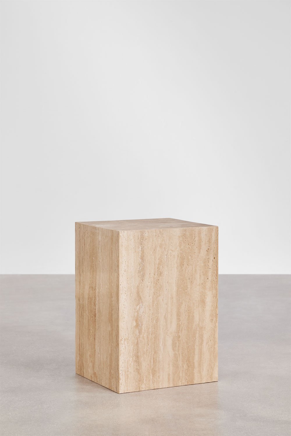 Square bedside table 35x35 cm in natural Aluret stone, gallery image 3