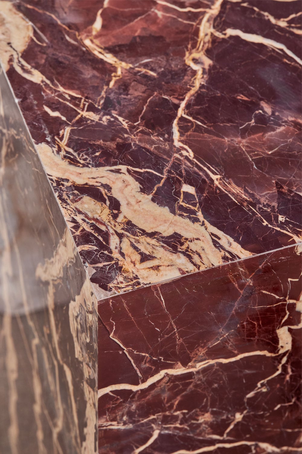 Square bedside table 35x35 cm in natural Aluret stone, gallery image 5