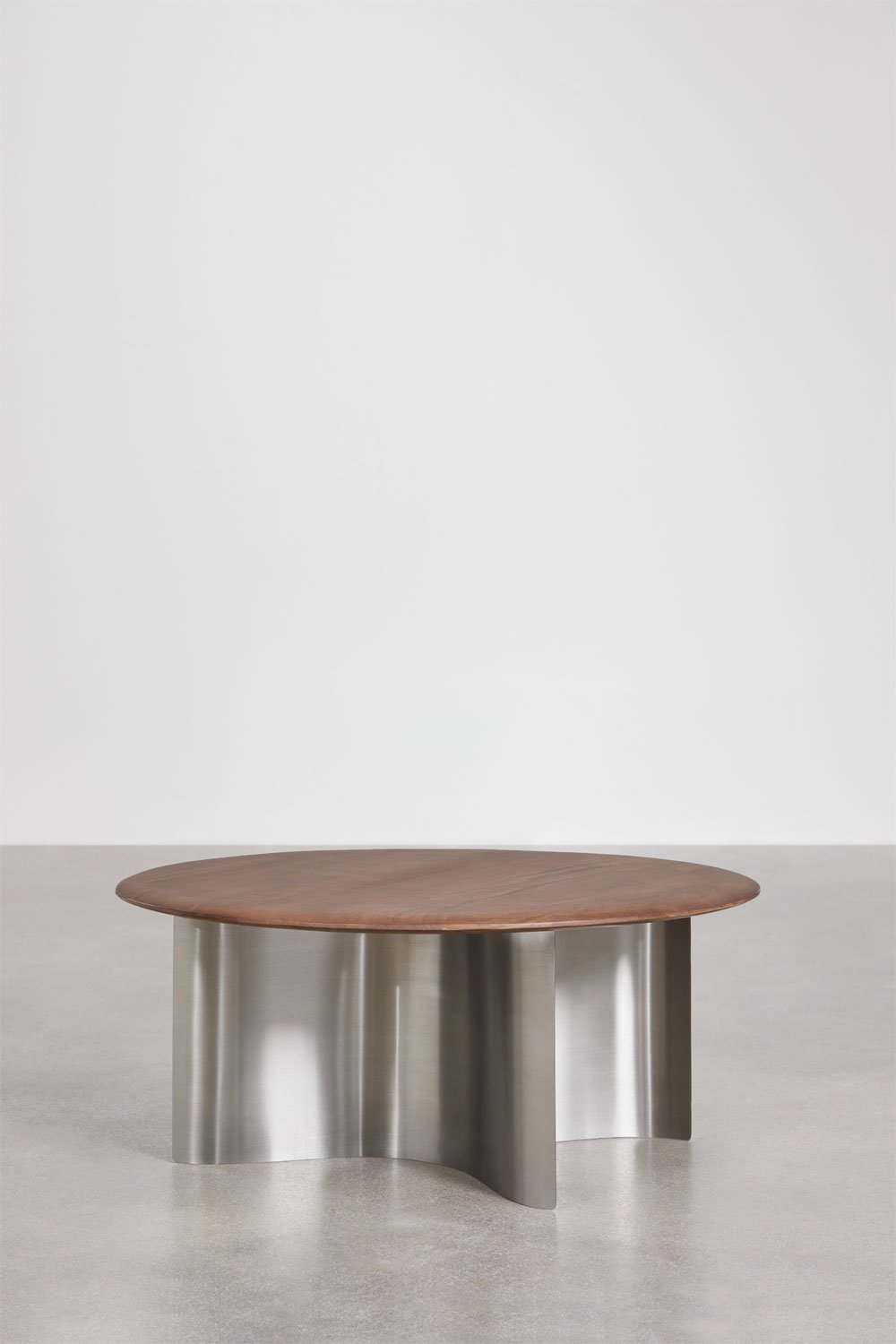 Marvion round coffee table Ø80 cm in mango wood and stainless steel, gallery image 4