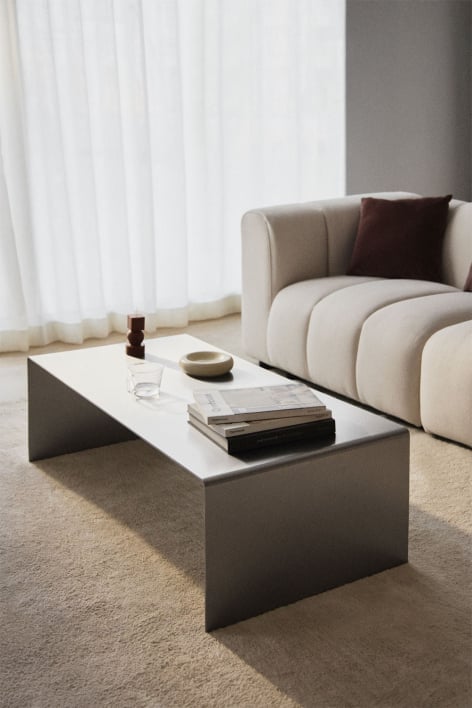 Rectangular coffee table 110x55 cm in stainless steel Rinno