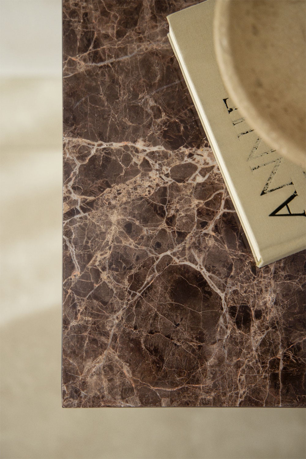 Square side table 35x35 cm in natural Aluret stone, gallery image 2