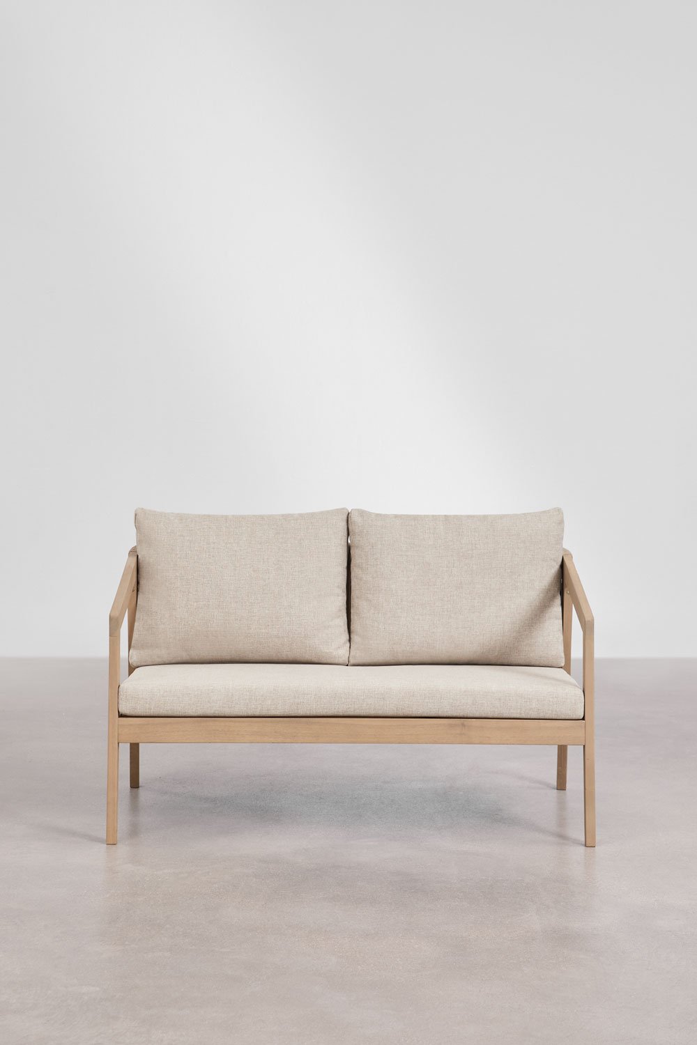2-seater sofa in acacia wood and braided rope Kaela, gallery image 4