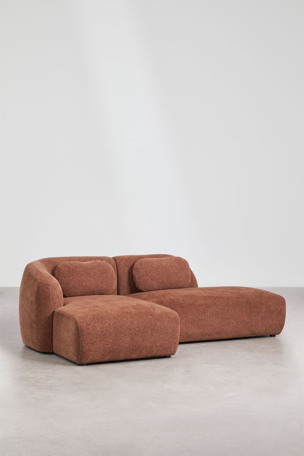 Left 2-piece modular chaise longue sofa with right divan in Coquette chenille, gallery image 3