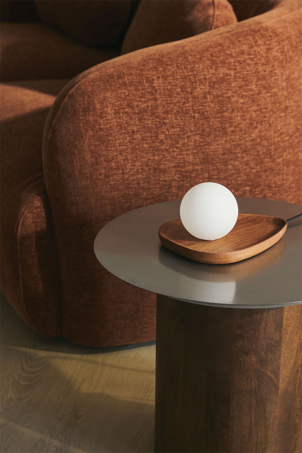 Freidy acacia wood table lamp, gallery image 1