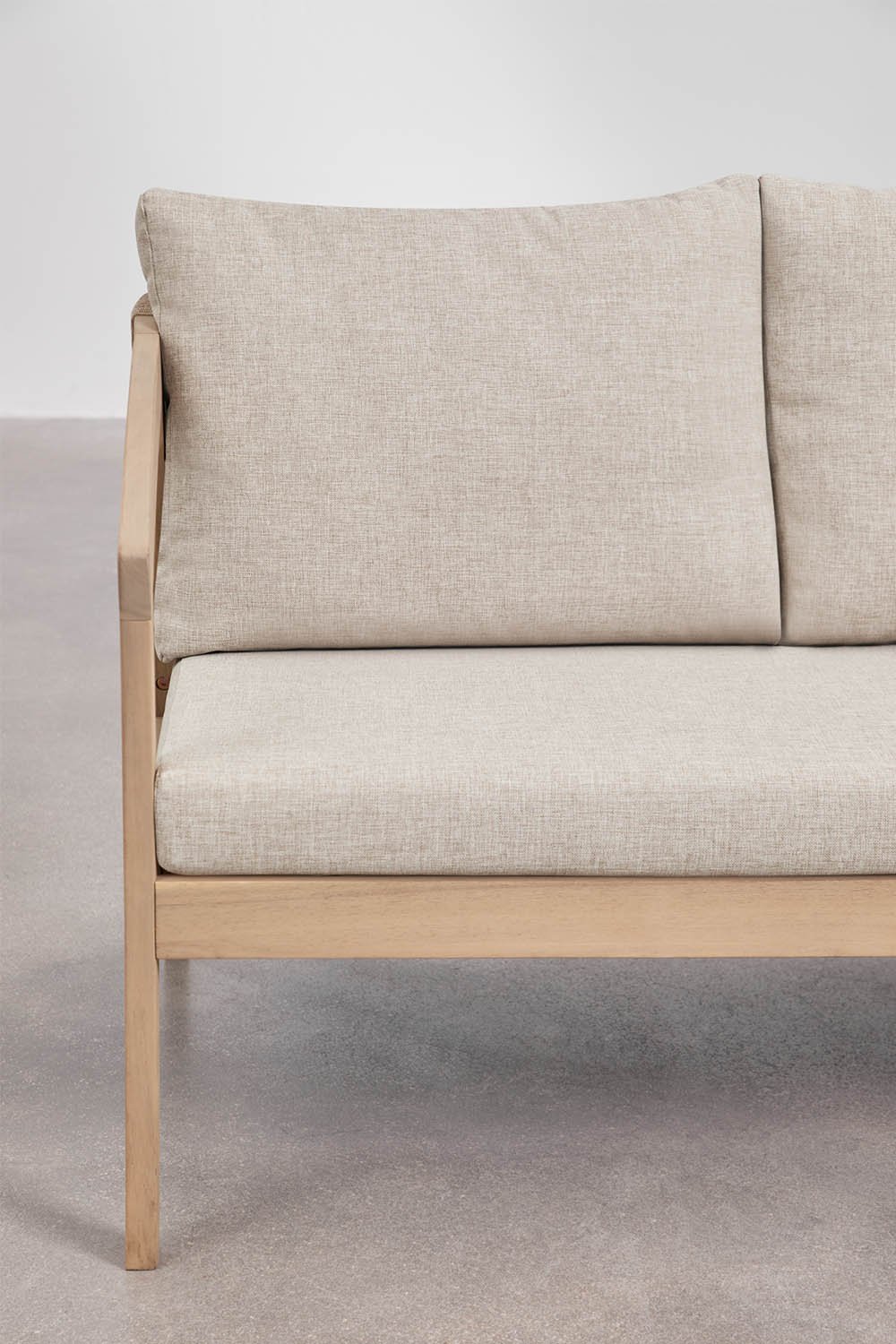 3-seater sofa in acacia wood and braided rope Kaela, gallery image 6