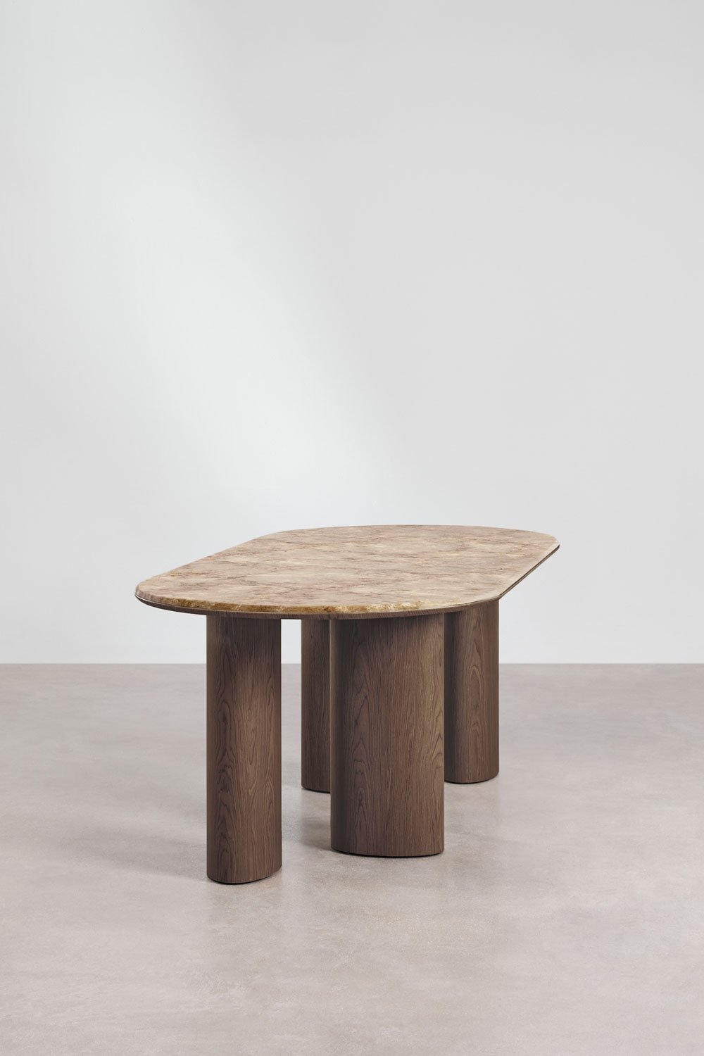 Oval dining table 220x100 cm in MDF and marble Dayana, gallery image 4