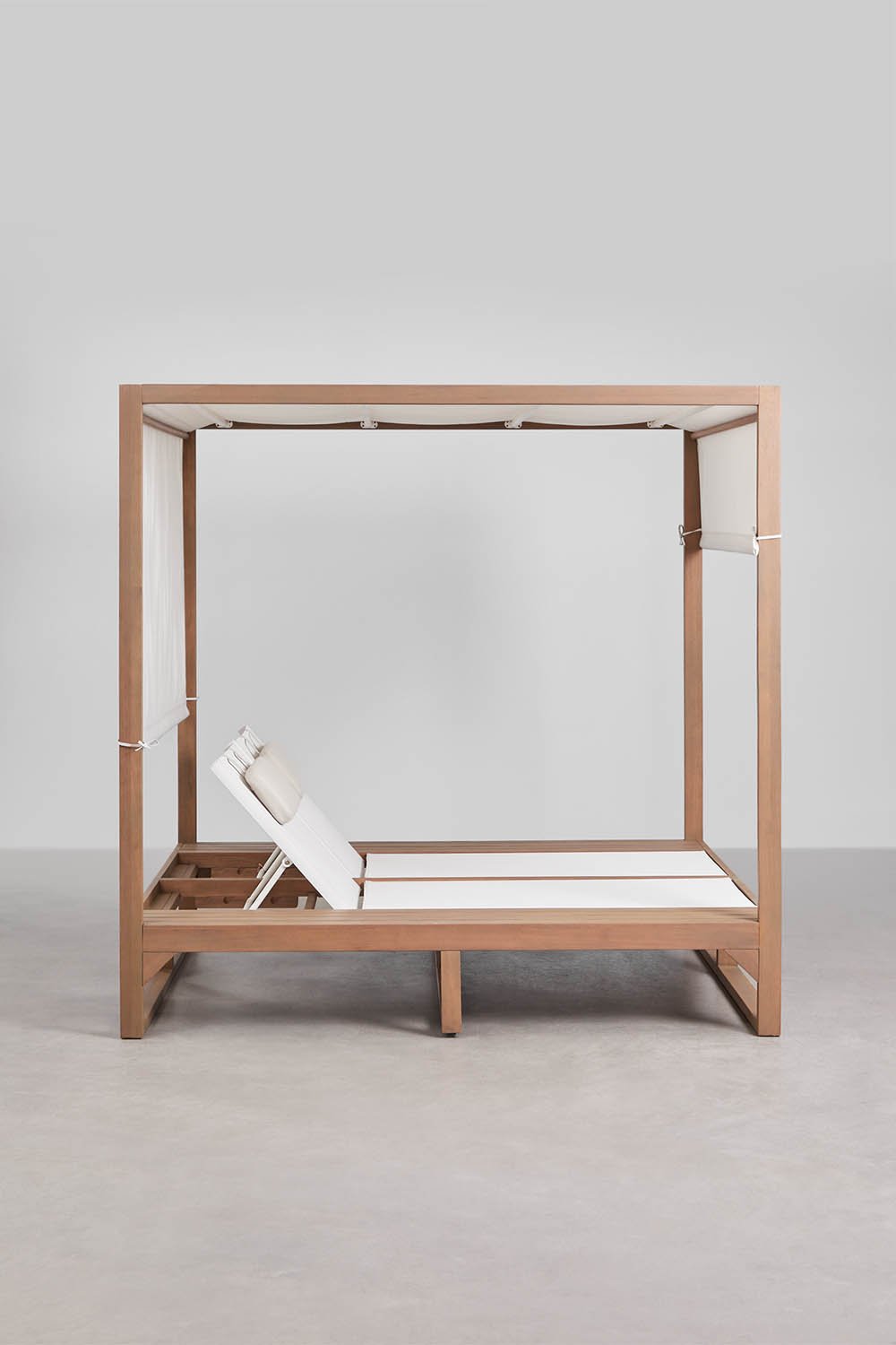 Reclining Balinese Bed in Eucalyptus Wood Dune, gallery image 3