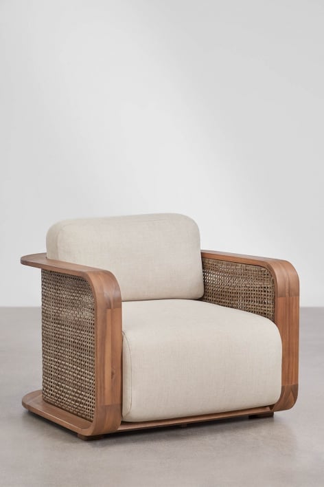 Pack of 2 garden armchairs in Noira acacia wood